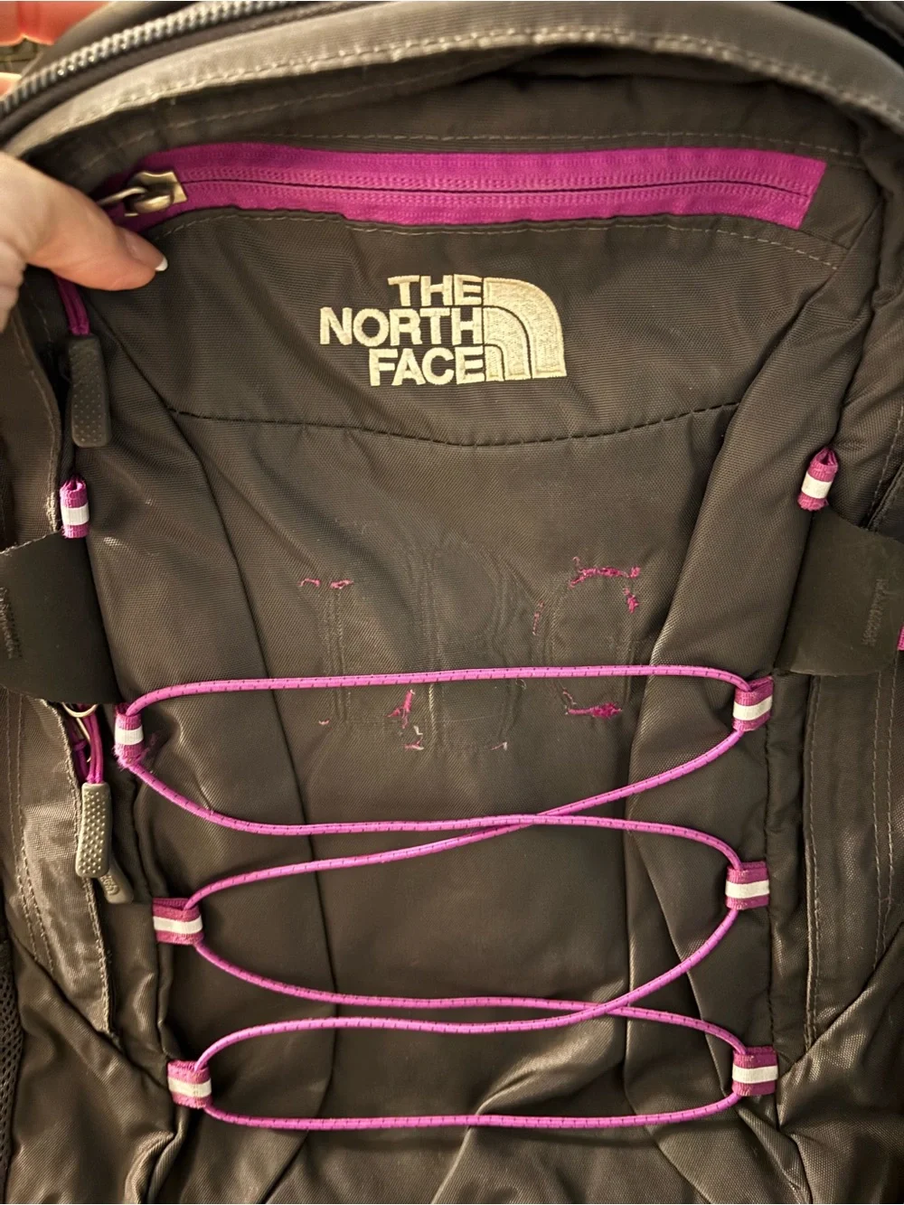 The North Face Borealis Backpack with Purple Accents